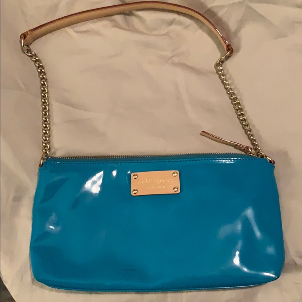Turquoise patent Kate spade shoulder bag